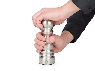 PEUGEOT Paris Chef manuel karabiber değirmeni, öğütme derecesi ayarı uSelect, yükseklik: 18 cm, fırçalanmış paslanmaz çelik, gümüş, 32487