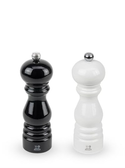 Peugeot Paris Karabiber-Tuz Değirmen Set Siyah-Beyaz 18Cm