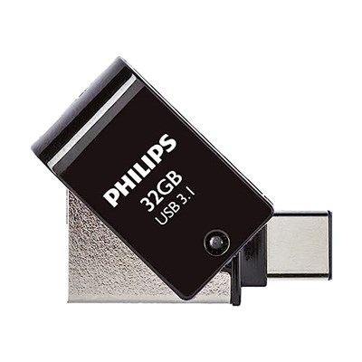 Philips 2si 1 arada OTG Edition Ultra Speed USB-C/USB 3.1 çift USB flash sürücü USB bellek 32 GB PC, dizüstü bilgisayar, bilgisayar, (Android) akıllı telefon, tablet, ultra - Seçenekler: 32 GB, 128GB