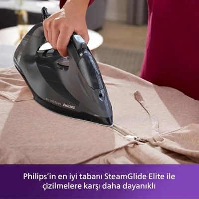 Philips 7500 Serisi Buharlı Ütü – 3200W Güç, 55 g/dk Sürekli Buhar, 260 g Güçlendirme, SteamGlide Elite Taban, Otomatik Kapanma, Damlama Önleyici Sistem, 300 ml Tank (DST7511/80)