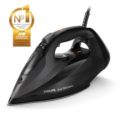 Philips 7500 Serisi Buharlı Ütü – 3200W Güç, 55 g/dk Sürekli Buhar, 260 g Güçlendirme, SteamGlide Elite Taban, Otomatik Kapanma, Damlama Önleyici Sistem, 300 ml Tank (DST7511/80)