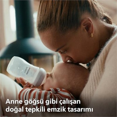 Philips Avent Doğal Tepkili Biberon, 260 ml, 3-6 Ay+, Akıtmaz Emzik, Kolik ve Gaz Önleyici, BPA İçermez, Pembe, SCY903/11