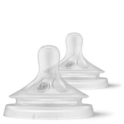 Philips Avent Doğal Tepkili Biberon Emziği, 2’li Paket, 0 Ay+, 1 Numara, Akıtmaz Emzik, Kolik ve Gaz Önleyici, BPA İçermez, SCY961/02