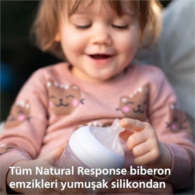 Philips Avent Doğal Tepkili Biberon Emziği, 2’li Paket, 0 Ay+, 1 Numara, Akıtmaz Emzik, Kolik ve Gaz Önleyici, BPA İçermez, SCY961/02