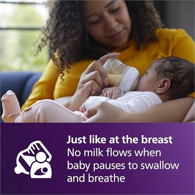 Philips Avent Doğal Tepkili Biberon Emziği, 2’li Paket, 3 Ay+, 4 Numara, Akıtmaz Emzik, Kolik ve Gaz Önleyici, BPA İçermez, SCY964/02
