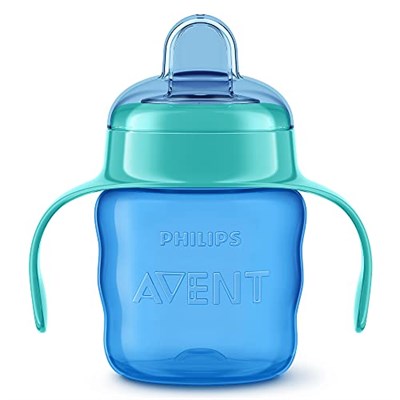 Philips Avent Eğitici Damlatmaz Bardak, 6 Ay+ Erkek Bebekler için, Yumuşak Silikon Uç, Sızdırmaz ve Kolay İçim, Tutma Saplı, BPA İçermez, Bulaşık Makinesinde Yıkanabilir, 200 ml, SCF551/05
