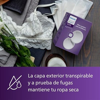 Philips Avent Tek Kullanımlık Göğüs Pedleri, 60lı, Ultra İnce ve Emici, Petek Doku, Gece Gündüz Konfor, Hijyenik Ambalajlı, Sızdırmaz ve Hava Alan Yapı, SCF254/61