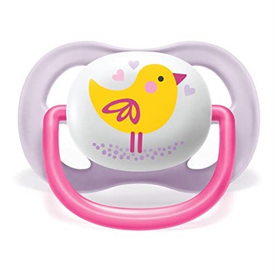 Philips Avent Ultra Air Emzik, Kız Bebekler için 0-6 Ay, 2’li Paket, Ortodontik Silikon, Geniş Hava Delikli, Mikrodalga Sterilize Edilebilir, BPA İçermez, Taşıma Kutulu, SCF080/06