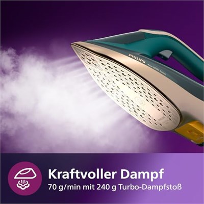 Philips Azur 8000 serisi buharlı ütü – 70 g/dk sürekli buhar, 240 g turbo buhar çıkışı, 3000 W güç, OptimalTEMP teknolojisi, yeşil opal (D - Seçenekler: 85 g/dk sürekli buhar, 70 g/dk sürekli buhar...