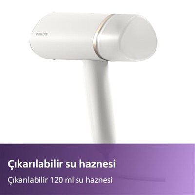 Philips El Tipi Buharlı Ütü 3000 Serisi – Kompakt ve Katlanabilir Tasarım, 30 Saniyede Hazır, 1000W ve 20g/dak Sürekli Buhar, Ütü Masası Gerektirmez, Tüm Kumaşlarda Güvenli (STH3020/10)