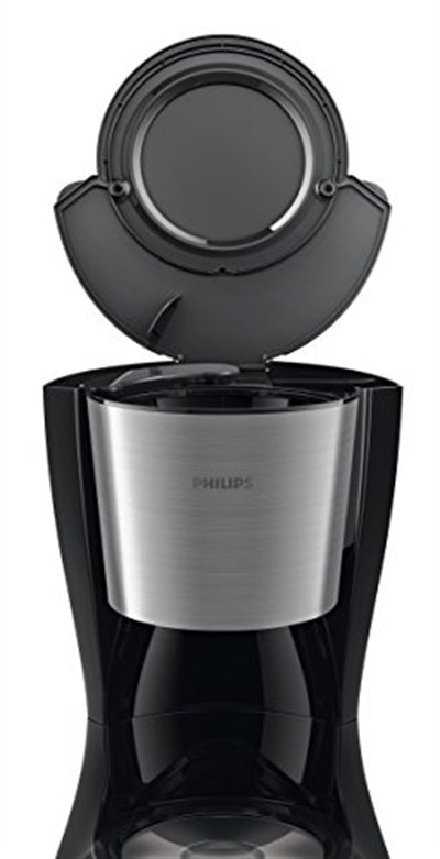 Philips Filtre Kahve Makinesi, 1,2 Lt Kapasite, Otomatik Kapanma, Cam Demlikli, Kolay Doldurma, Zamanlayıcı, Siyah ve Metal, HD7459/20