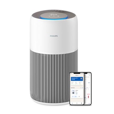 Philips Hava Temizleyici 2200 Serisi, HEPA NanoProtect + Aktif Karbon Filtre, 109m² için CADR 420m³/s, Alerji hastaları, Ultra sessiz, Akıllı ve Uzun ömürlü filtre (AC2220/10)