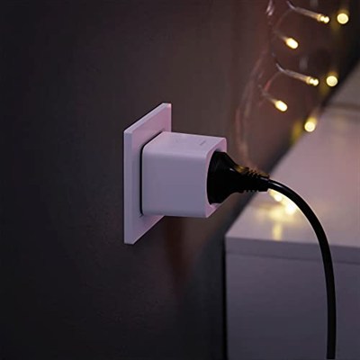 Philips Hue Hue ışık sistemleri için akıllı priz, lambaları kontrol etmek için akıllı priz, sesli kumanda ve her yerden uygulama ile uyumlu, beyaz
