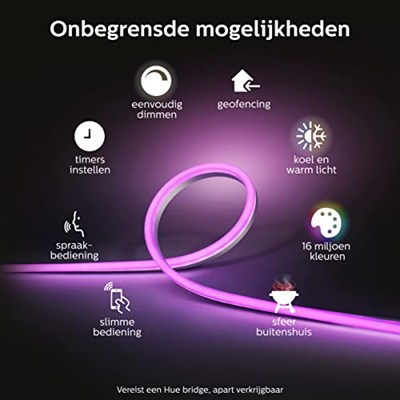 Philips Hue Outdoor Renkli Akıllı Led Şerit, 5 metre aydınlatma