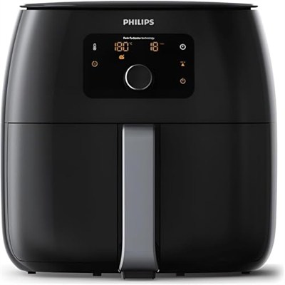 Philips Premium Airfryer XXL – Yağ Alma Teknolojisi, Hızlı Hava, Dijital Ekran, Kızartma/Fırın/Izgara/Fırında Pişirme/Yeniden Isıtma, 1.4kg Kapasite, Bulaşık Makinesinde Yıkanabilir, Siyah (HD9650/90)