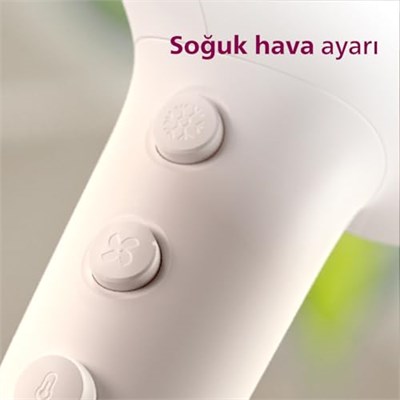 Philips Saç Kurutma Makinesi, ThermoShield Isı Koruma Teknolojisi, 2 Kat İyonik Bakım, 6 Kademeli Hız ve Sıcaklık Ayarı, Soğuk Hava Üfleme, 2100W Güçlü Performans, Parlak Saçlar, BHD500/00