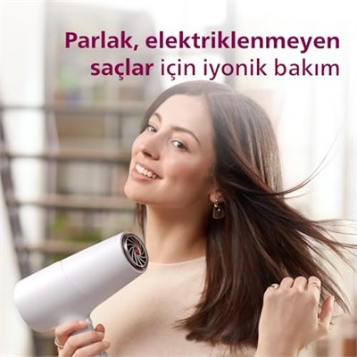 Philips Saç Kurutma Makinesi, ThermoShield Isı Koruma Teknolojisi, 2 Kat İyonik Bakım, 6 Kademeli Hız ve Sıcaklık Ayarı, Soğuk Hava Üfleme, 2100W Güçlü Performans, Parlak Saçlar, BHD500/00