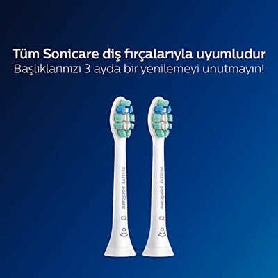 Philips Sonicare Optimal Plaque Defence - Sonic Şarjlı Diş Fırçası 2li Yedek Başlık - Beyaz
