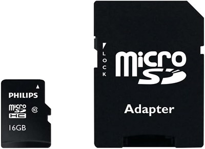 Philips Ultra Speed microSDHC Card 16 GB + SD adaptörü UHS-I U1, 80 MB/snye kadar okuma hızı, A1 hızlı uygulama performansı, V10, akıllı telefonlar, tablet, bilgisa - Seçenekler: 16 GB, 32 GB, 128 GB