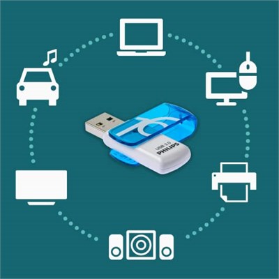 Philips Vivid Edition Super Speed 3.0 USB flash sürücü, 16 GB, döner kapaklı, PC, dizüstü bilgisayar, bilgisayar veri depolama, 100 MB/sye kadar okuma hızı