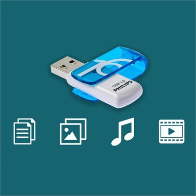Philips Vivid Edition Super Speed 3.0 USB flash sürücü, 16 GB, döner kapaklı, PC, dizüstü bilgisayar, bilgisayar veri depolama, 100 MB/sye kadar okuma hızı