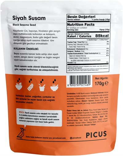 Picus 170 Gr. Siyah Susam