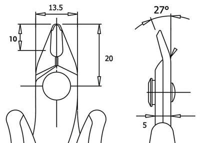 Piergiacomi Micro Soft-Wire Cutter with an 8 mm Long Jaw set at a 21-derece Angle for Flush-Cutting terminal kablo UP to 1.3 mm (16AWG), 1 adet, TRE03NB