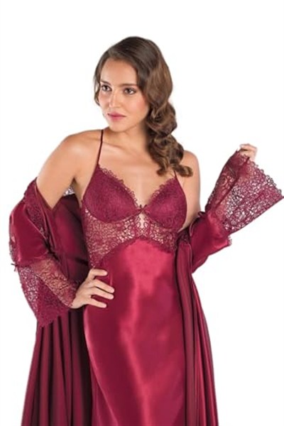 Pierre Cardin Kadın Bordo Altılı Saten Çeyiz Seti 6620