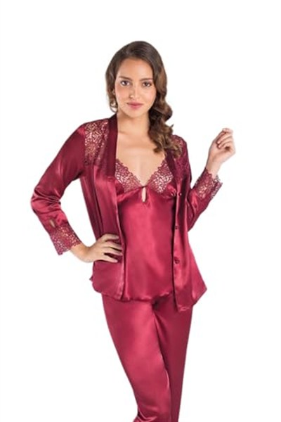 Pierre Cardin Kadın Bordo Altılı Saten Çeyiz Seti 6620