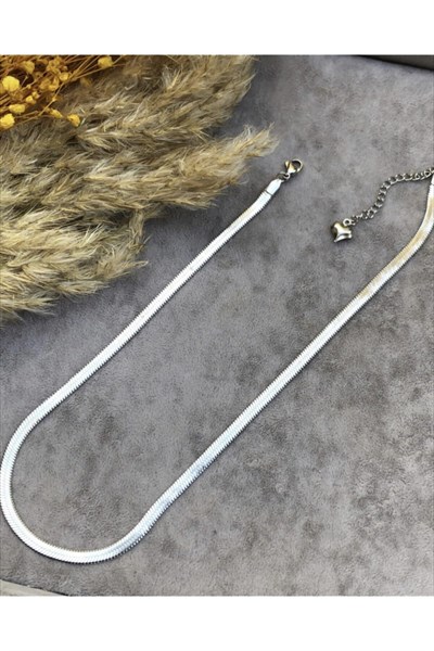 Pigna Aksesuar İtalyan ezme Çelik Zincir Gümüş 60 cm erkek (KUTULU)