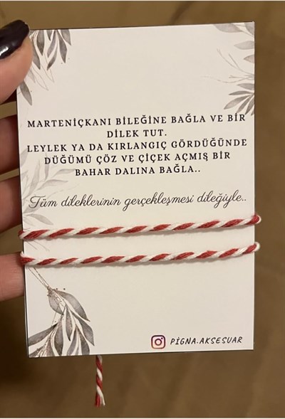 Pigna Aksesuar Marteniçka Dilek Şans Kırmızı Ip Bileklik Ikili Kırmızı Tek Ebat