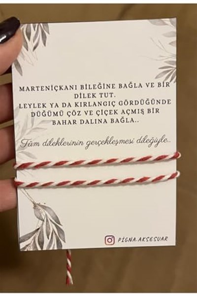 Pigna Aksesuar Marteniçka Dilek Şans Kırmızı Ip Bileklik Ikili Kırmızı Tek Ebat