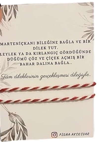 Pigna Aksesuar Marteniçka Dilek Şans Kırmızı Ip Bileklik Ikili Kırmızı Tek Ebat