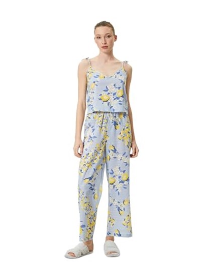 Pijama Altı Beli Bağcıklı Fırfırlı Pamuklu