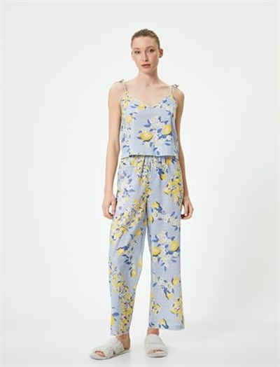 Pijama Altı Beli Bağcıklı Fırfırlı Pamuklu