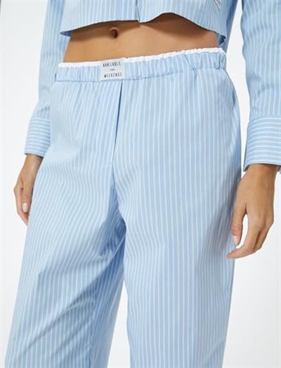 Pijama Altı Beli Lastikli Etiket Detaylı Rahat Kesim