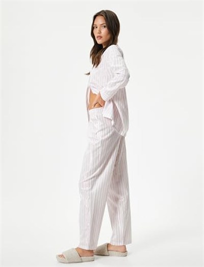 Pijama Altı Düz Paça Beli Lastikli