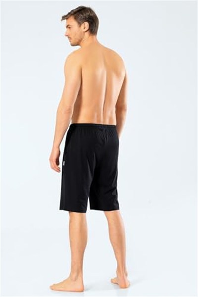 Pijama Pazarı 2172 Erkek Modal Bermuda Tek Alt - Siyah SİYAH S