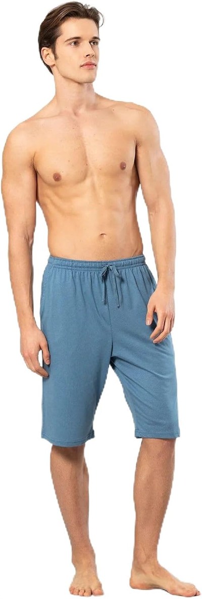 Pijama Pazarı 2172 Erkek Modal Tek Bermuda Pijama Altı-İndigo İNDİGO L