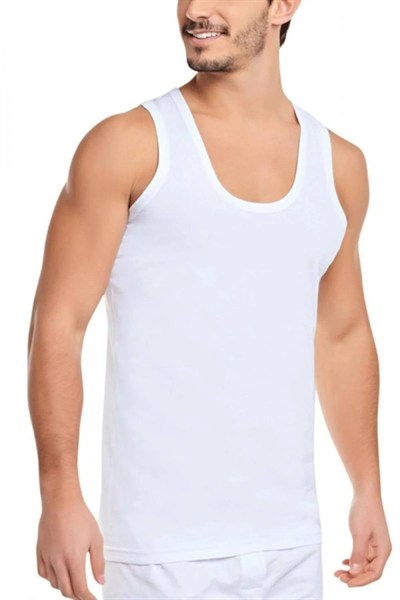 Pijama Pazarı 400x3 Erkek 3lü Modal Kalın Askılı Atlet-Beyaz BEYAZ XL