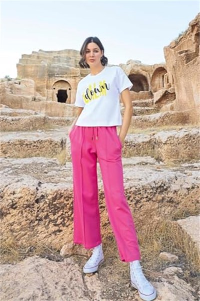 Pijama Pazarı Monamise 23087 Kadın Kısa Kollu Eşofman Takımı-pembe PEMBE S
