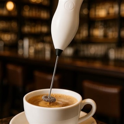 Pilli Süt Köpürtücü – Cappuccino ve Latte için Kahve Köpürtücü ve Köpük Yapıcı Çırpıcı