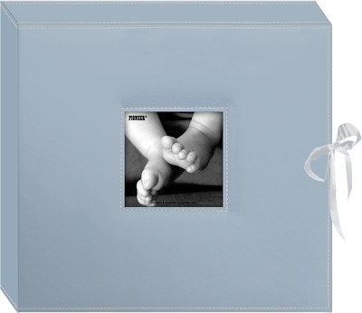 Pioneer 33 x 36,8 cm Dikişli Suni Deri D-Ring Albüm Kutusu, Lacivert