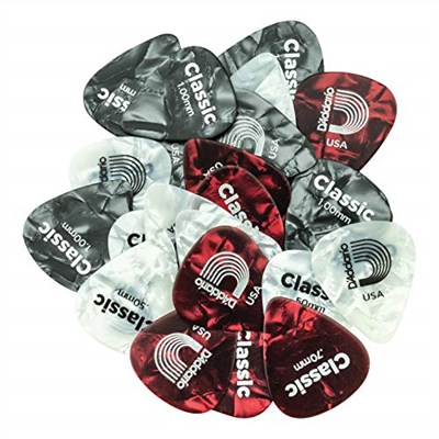 Planet Waves DAddario Classic Pearl Celluloid-Plektren in unterschiedlichen Stärken, 25er-Packung - Seçenekler: Çeşitli, 25 paket, Ağır, Işık, 25-pack, 100-Pack...