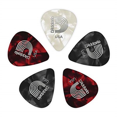 Planet Waves DAddario Classic Pearl Celluloid-Plektren in unterschiedlichen Stärken, 25er-Packung - Seçenekler: Çeşitli, 25 paket, Ağır, Işık, 25-pack, 100-Pack...