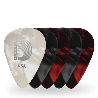 Planet Waves DAddario Classic Pearl Celluloid-Plektren in unterschiedlichen Stärken, 25er-Packung - Seçenekler: Çeşitli, 25 paket, Ağır, Işık, 25-pack, 100-Pack...
