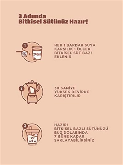 Plantero Fındık Sütü Konsantresi (250Gr,%100 Fındık, Şekersiz, 6 Litre Süt)