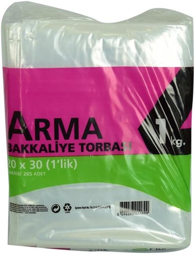 Plastik Şeffaf Bakkaliye Poşeti 20 X 30cm (1 Kiloluk) 1kg