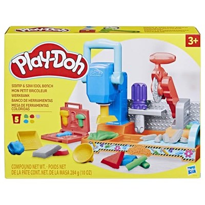 Play-Doh Damgala ve Kes Alet Tezgâhı Oyun Seti | 3 Yaş ve Üzeri Kız ve Erkek Çocuklar İçin İnşaat Temalı Oyuncak | Çocuklar İçin Sanat ve El İşi Etkinlikleri