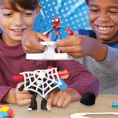 Play-Doh Marvel Spider-Man Fırlat ve İkiye Böl Kapışması Oyun Seti